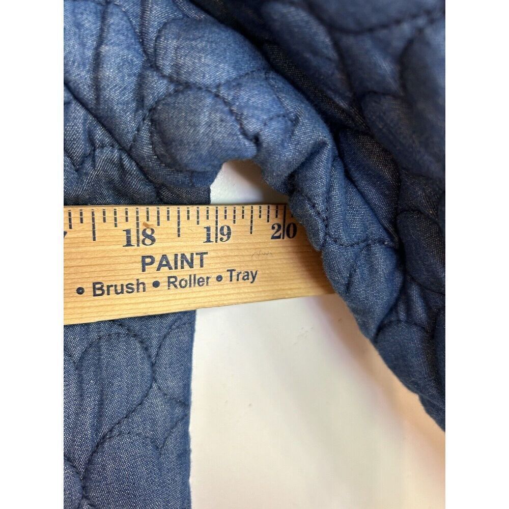 Modcloth All Work And More Play Coat Sz M Floral HEART quilt Beautiful Blue - Picture 4 of 6